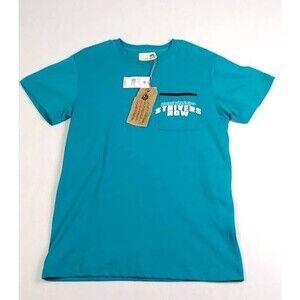 Strivers Row Men's Small Lake Blue  cotton Graphic T-Shirt Pocket Crew Neck NWT